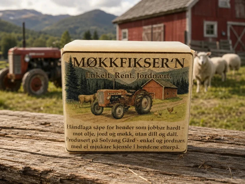 Møkkfikser'n naturlig såpe mot olje, fett, jord, møkk - handlaget i Norge