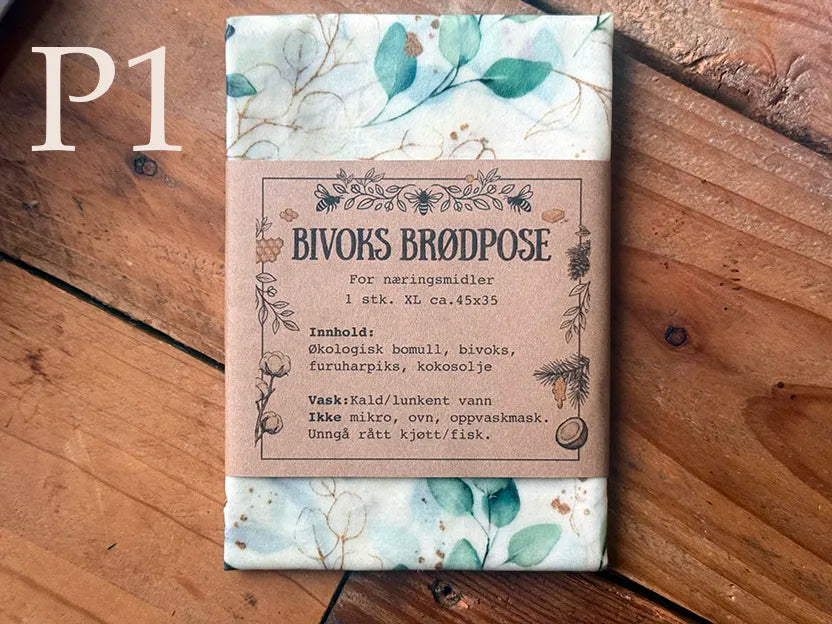 Håndlaget bivoks brødpose med 100% naturlig norsk bivoks