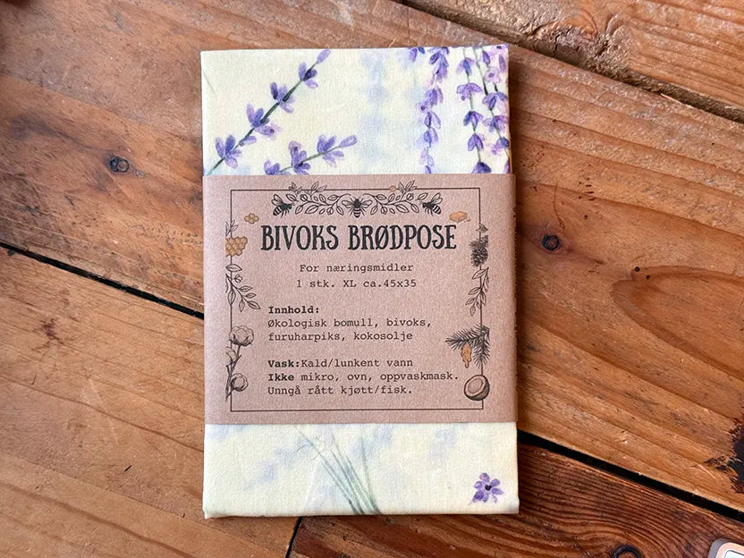 Bivoks Brødpose - ferskt brød uten plast håndlaget i Norge