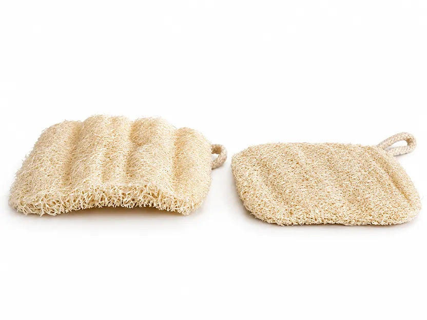 Naturlig luffa pad 2 stk – skrubbesvamp for hud eller skuresvamp for kjøkken og rengjøring